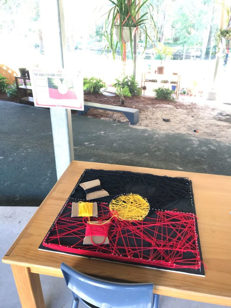Australian Aboriginal Flag in yarn